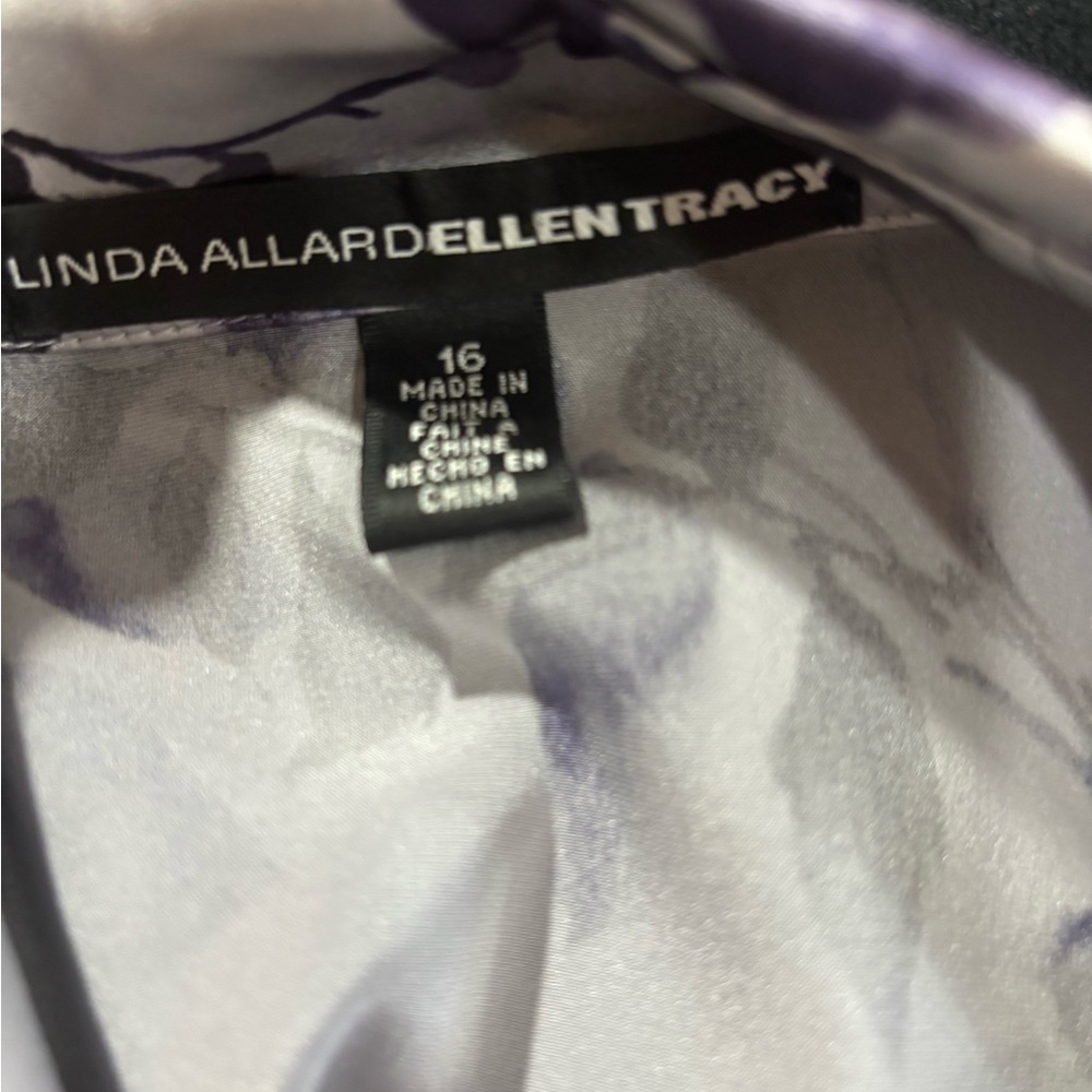 Linda Allard Ellen Tracy Silk Floral Women's Blouse - Picture 4 of 4